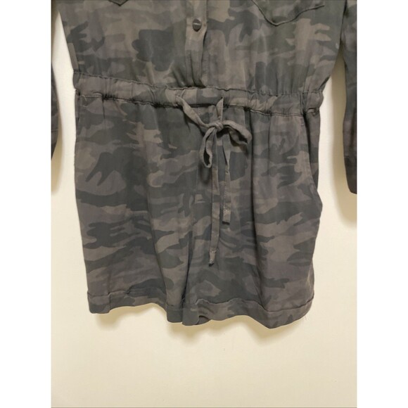 Sanctuary Revolve Camo Soft City Romper Long Sleeve Casual Green Womens M Rayon - Picture 4 of 7